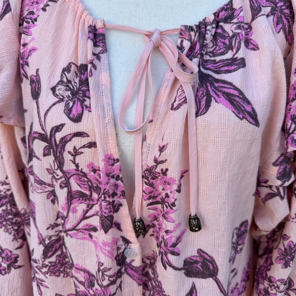 Free People Sunbaked Swing Floral Midi Dress, EUC size small runs oversized. - Picture 4 of 12